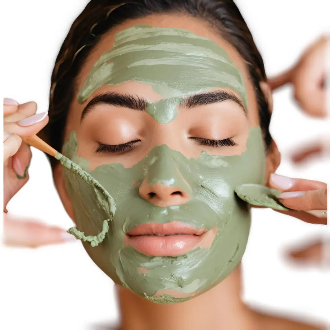 Moroccan Organic Green Clay Mask Application